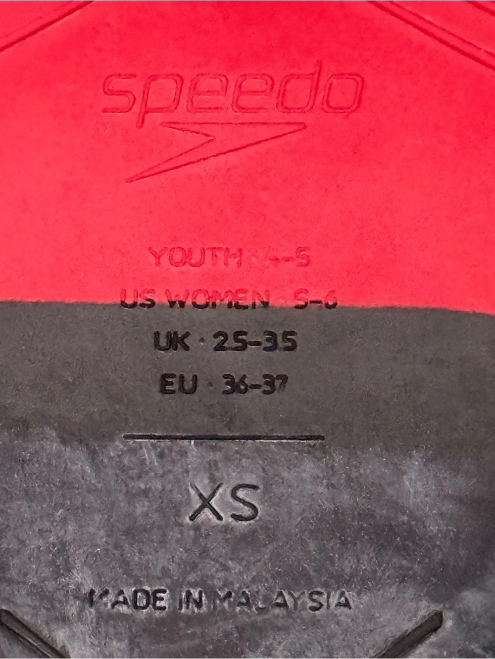 Speedo Swim Training Fins XS Youth 4-5 Women 5-6 Short Blade Swim Flippers